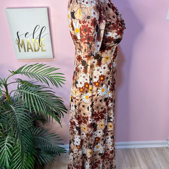 Vintage 1970’s Floral Maxi Dress Size L - Picture 11 of 16